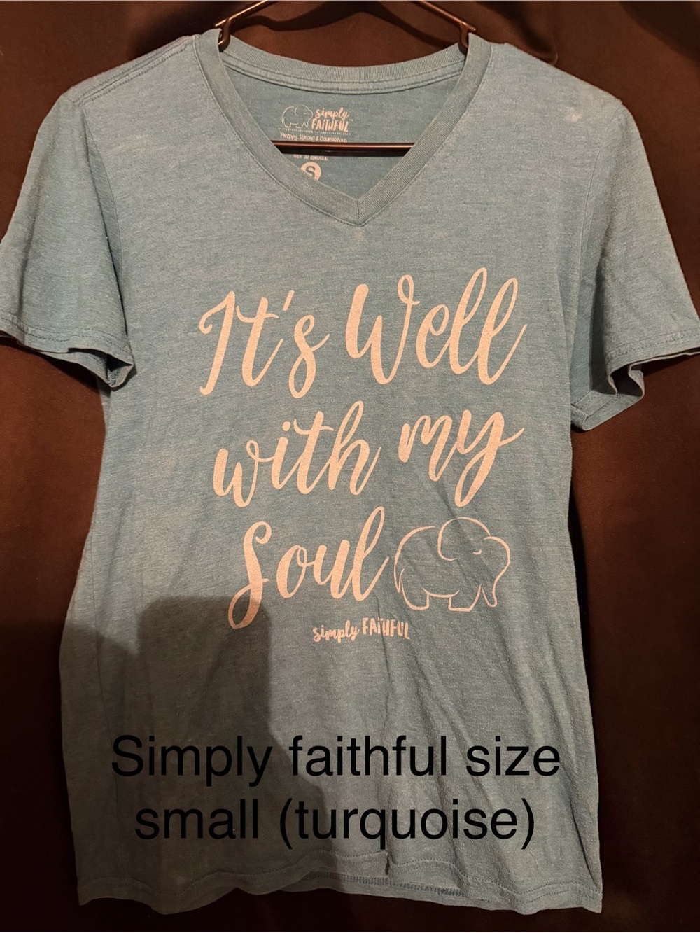 It's Well With My Soul Turquoise V-Neck Tee